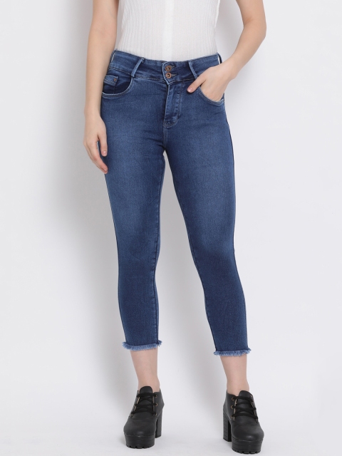 Code 61 Women Navy Blue Skinny Fit High-Rise Clean Look Stretchable Jeans