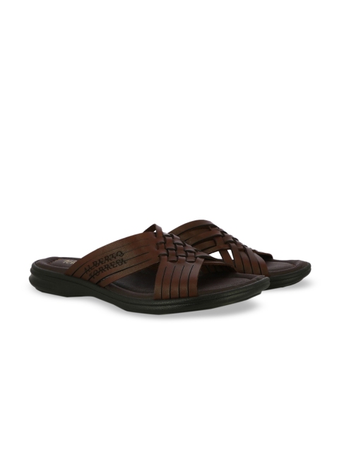 Alberto Torresi Men Brown Solid Comfort Sandals