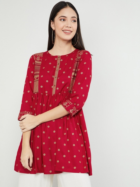 max Women Red Printed Tunic