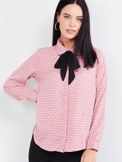 max Women Pink Regular Fit Printed Casual Shirt