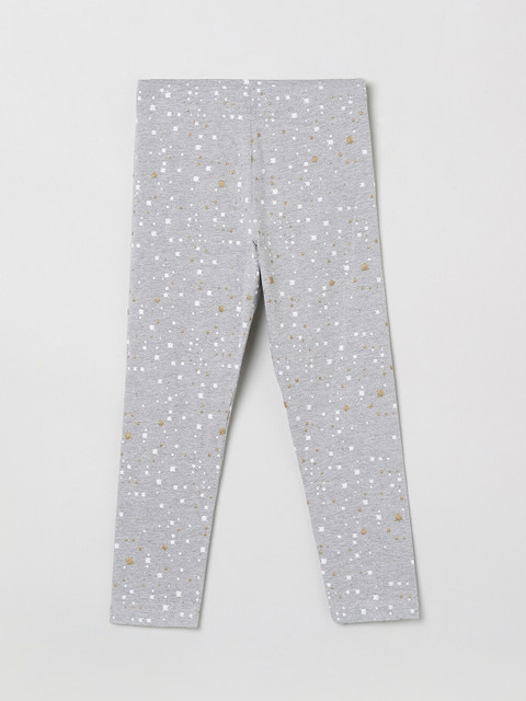 max Girls Grey Melange & White Printed Ankle-Length Leggings 
max Girls Grey Melange & White Printed Ankle-Length Leggings