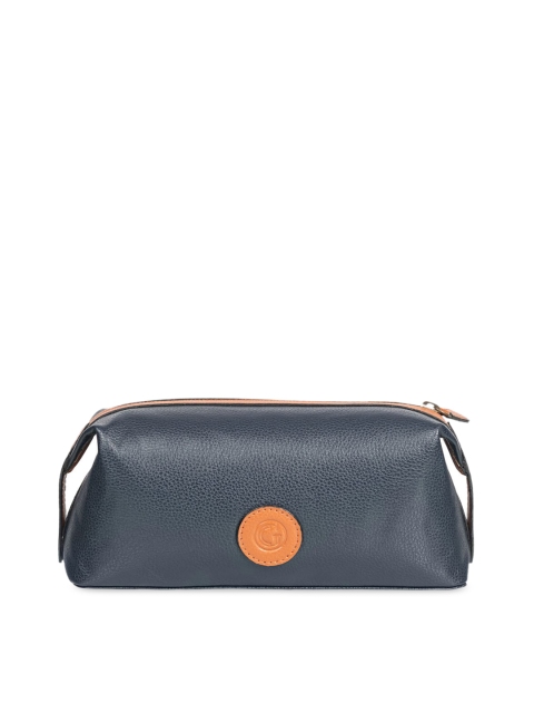 THE GUSTO Navy Blue Solid Utility Pouch