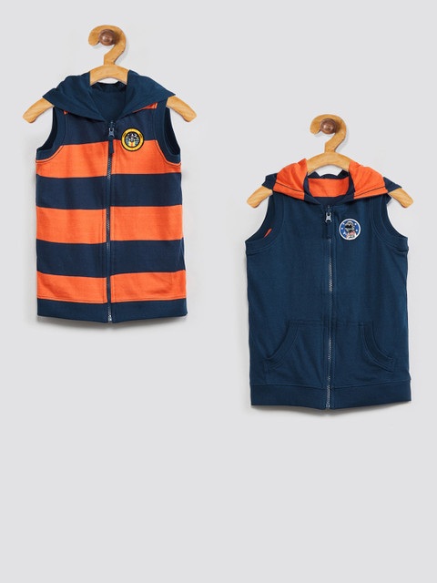 max Boys Navy Blue Striped Reversible Open Front Jacket
max Boys Navy Blue Striped Reversible Open Front Jacket