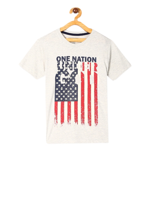 Cherokee Boys Grey Printed Round Neck T-shirt