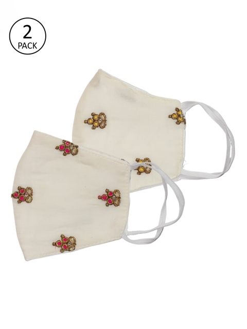 Bellofox Women 3Ply 2Pcs Protective Cloth Masks, Beige