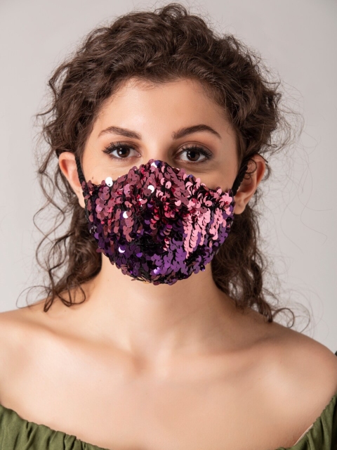 DIVA WALK EXCLUSIVE Women Black & Purple 2-Ply Embellished Outdoor Protective Face Mask
DIVA WALK EXCLUSIVE Women Black & Purple 2-Ply Embellished Outdoor Protective Face Mask