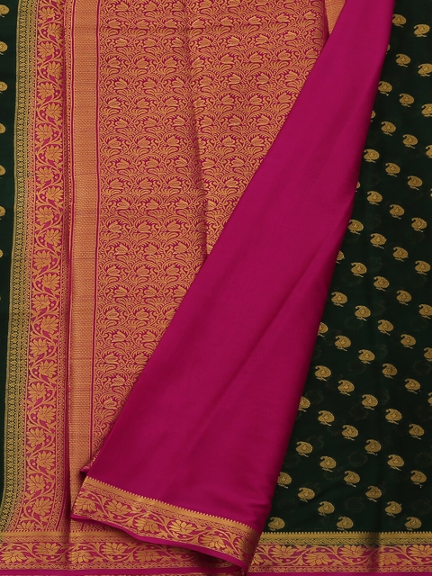 Pothys Green & Pink Poly Georgette Woven Design Saree