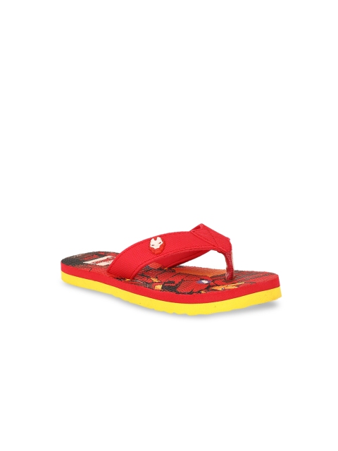 Disney Girls Red Printed Thong Flip-Flops