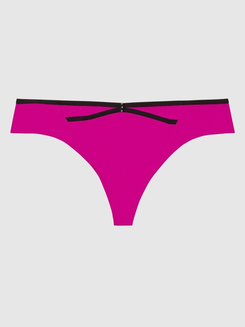 La Senza Women Purple & Black Solid Remix Ultrasoft Thongs 11145633-38ZN