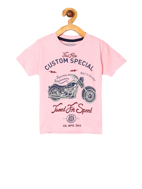 Cherokee Boys Pink Printed Round Neck T-shirt