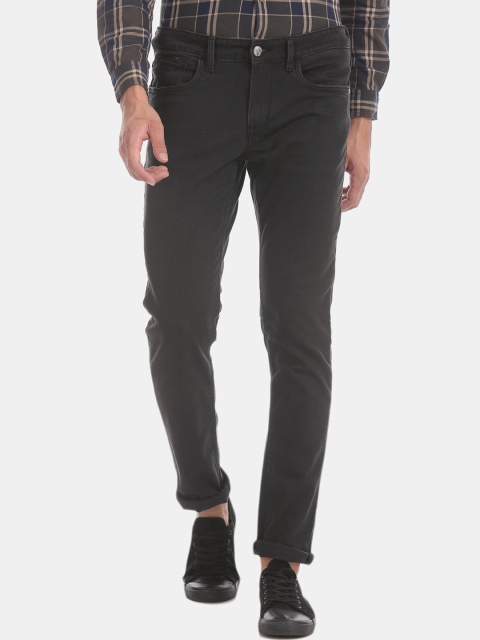 U.S. Polo Assn. Men Black Slim Fit Mid-Rise Clean Look Jeans