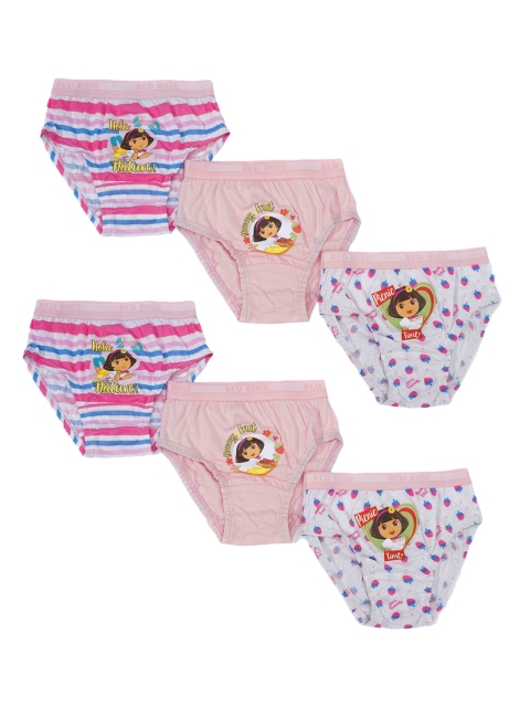 Red Rose Girls Pack of 6 Assorted Basic Briefs BABY-129-28, Multi