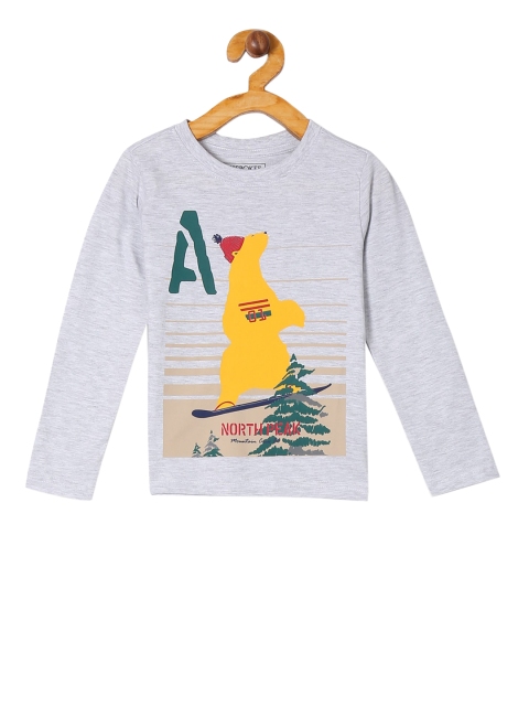 Cherokee Boys Grey Printed Round Neck T-shirt
