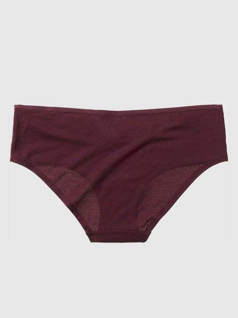 La Senza Women Burgundy Solid Hipster Briefs 11164314-14F6
