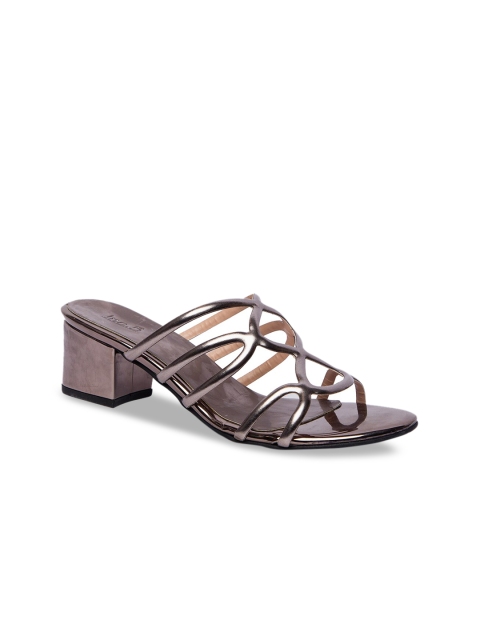 Inc 5 Women Gunmetal Solid Gladiators, Metallic