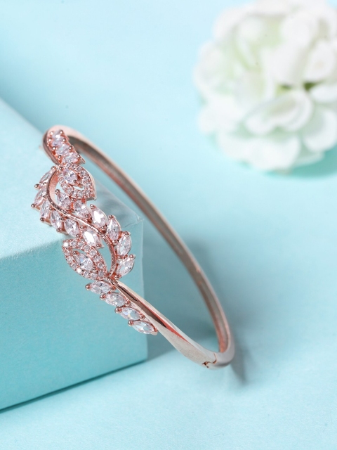 Shoshaa Rose Gold-Plated Handcrafted Bangle-Style Bracelet