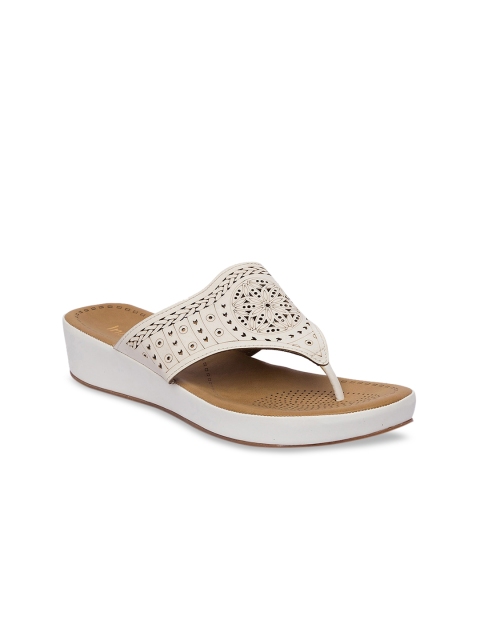 Inc 5 Women White Laser Cuts Comfort Heels