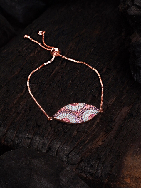 DIVA WALK EXCLUSIVE Blue & Rose Gold Plated Handcrafted Wraparound Bracelet