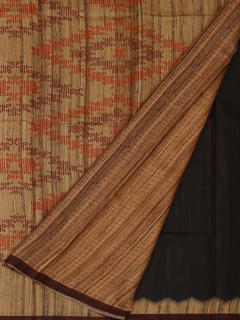 Pothys Maroon & Green Jute Silk Printed Saree
