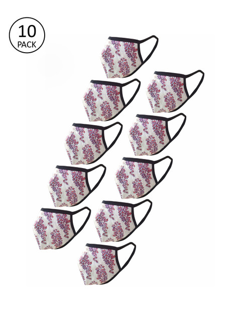 nestroots Adults Pack of 10 White Floral printed 2-Ply Reusable Outdoor Cloth Masks
nestroots Adults Pack of 10 White Floral printed 2-Ply Reusable Outdoor Cloth Masks