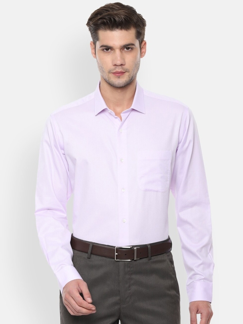 Van Heusen Men Lavender Regular Fit Solid Formal Shirt