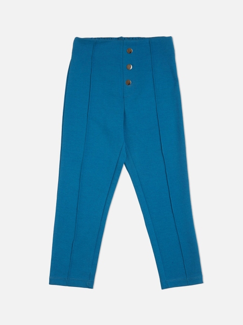 VITAMINS Girls Blue Solid Skinny-Fit Treggings