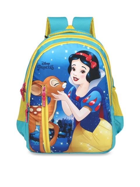 Priority Girls Blue & Yellow Snow White Printed Backpack