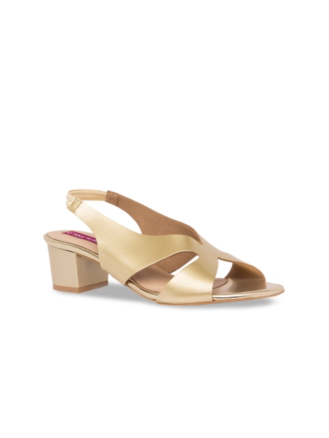 Sole To Soul Women Gold-Toned Solid Sandals