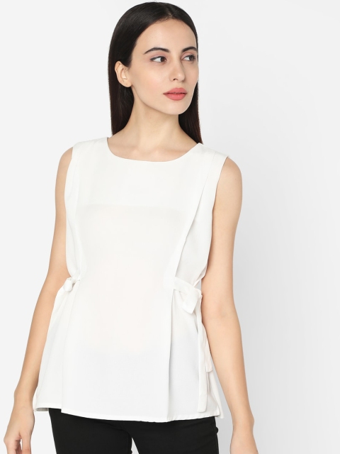 Deal Jeans Women White Solid Top