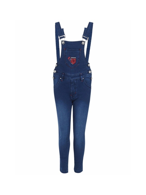 FirstClap Kids Blue Full-Length Straight Leg Dungarees