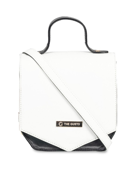 THE GUSTO White & Black Colourblocked Satchel