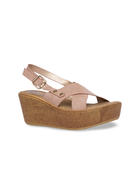 Sole To Soul Women Pink Solid Wedges