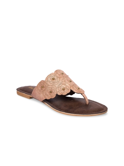 Inc 5 Women Pink Embellished Open Toe Flats