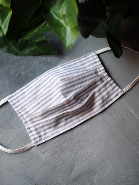 Bellofox Unisex Striped 3-Ply Reusable Cloth Mask, Grey