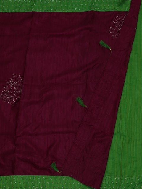 Pothys Magenta & Green Poly Silk Woven Design Saree