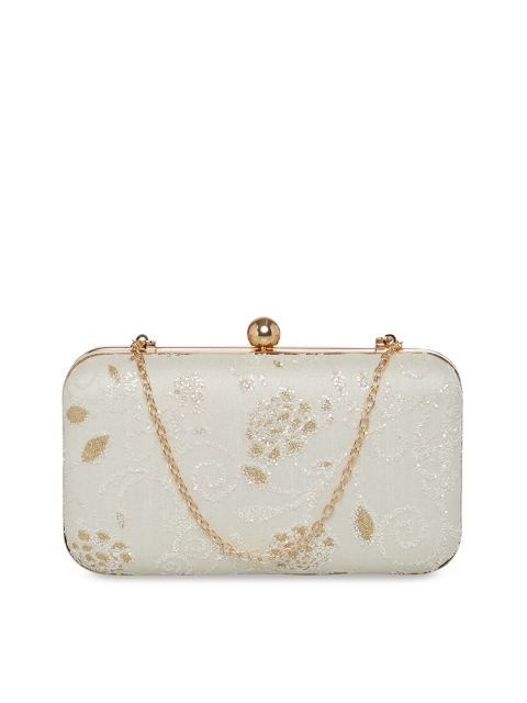 Tarusa White Embellished Box Clutch