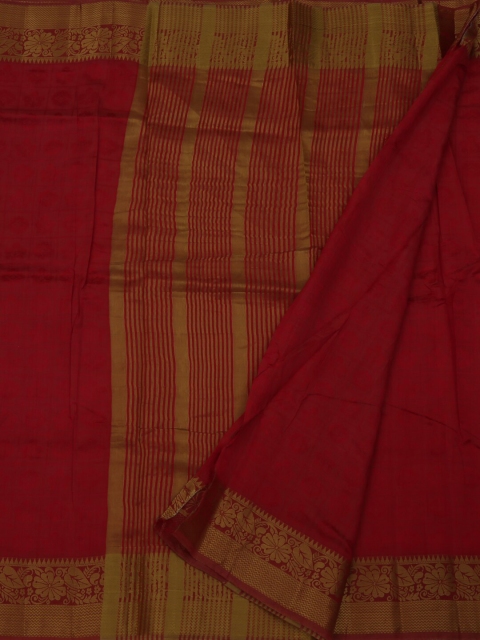 Pothys Red Woven Design Jute Silk Saree