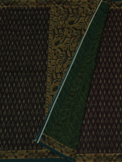 Pothys Violet & Green Jute Silk Printed Saree
