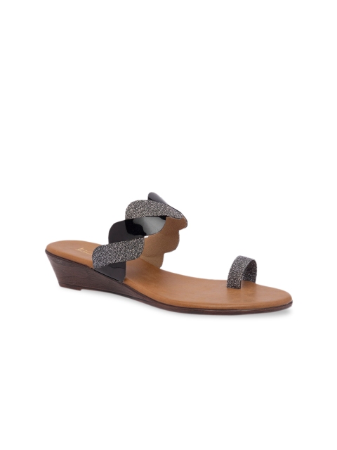 Inc 5 Women Black Textured Sandals