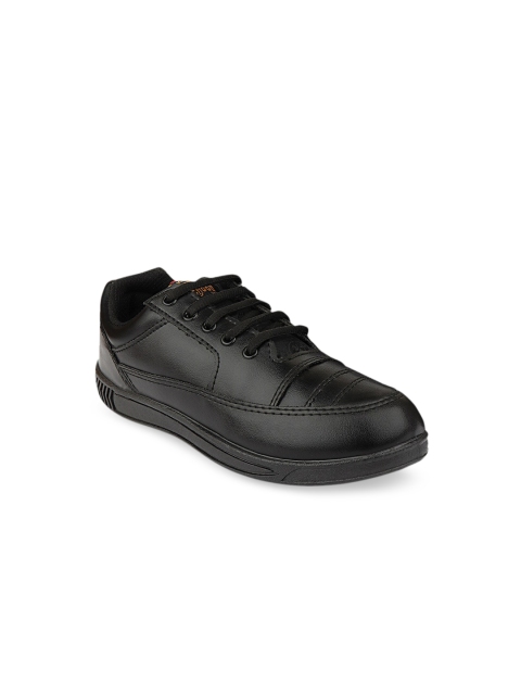 Rex Boys Black Solid Sneakers