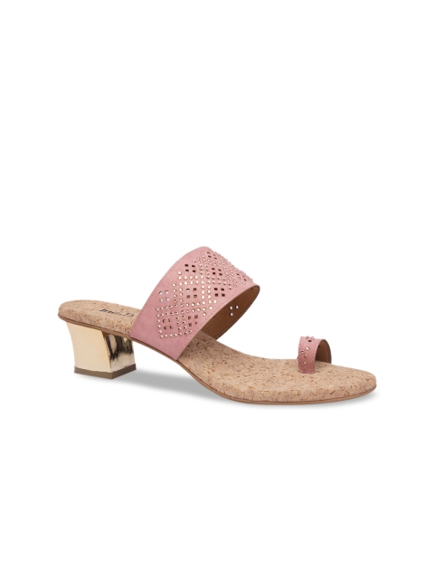 Inc 5 Women Peach Embellished Block Heels