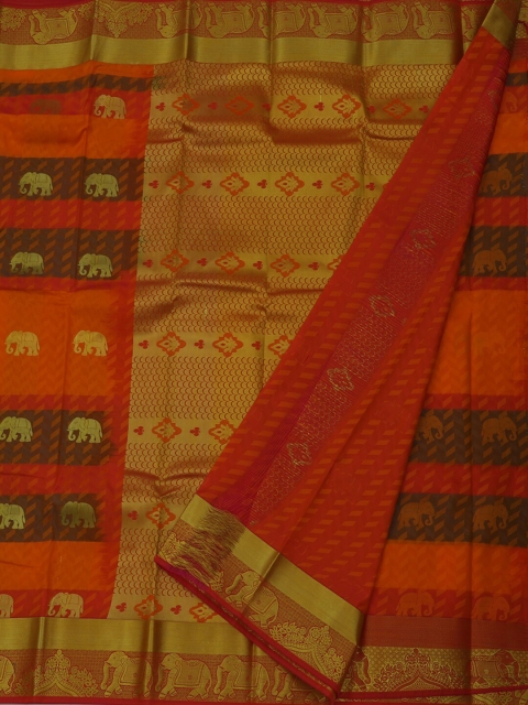 Pothys Orange Woven Design Saree