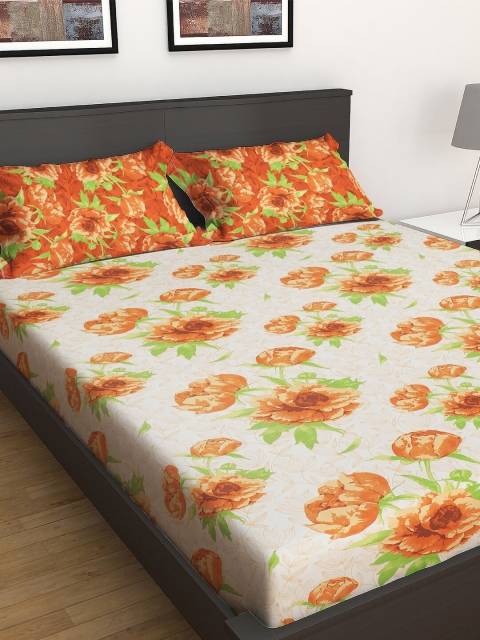 GRES HOME Off-White & Orange Floral 144 TC Cotton 1 King Bedsheet with 2 Pillow Covers
GRES HOME Off-White & Orange Floral 144 TC Cotton 1 King Bedsheet with 2 Pillow Covers