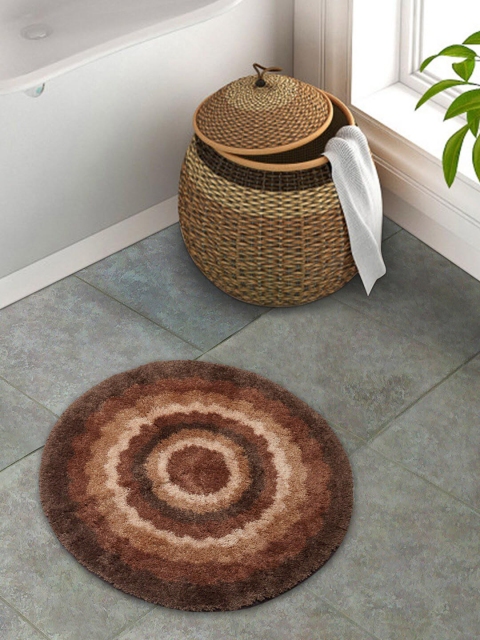 SPACES Brown & Beige 1962 GSM Round Floor Mat
