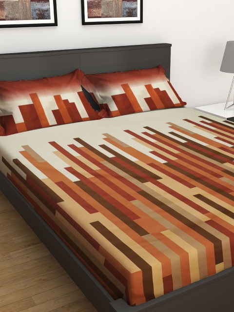 GRES HOME Brown & Beige Geometric 144 TC Cotton 1 King Bedsheet with 2 Pillow Covers
GRES HOME Brown & Beige Geometric 144 TC Cotton 1 King Bedsheet with 2 Pillow Covers