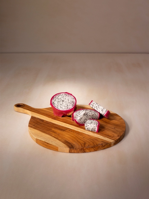 ellementry Brown Teak Wooden Round Kitchen Chopping Board