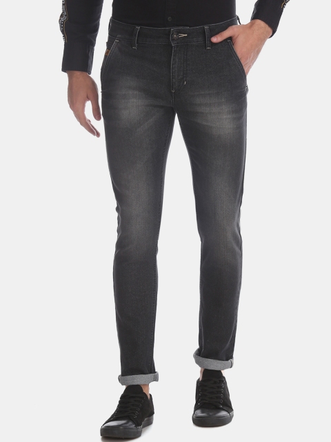 Flying Machine Men Black Slim Fit Low-Rise Clean Look Jeans