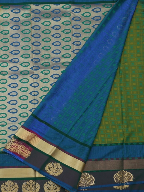 Pothys Blue & Green Art Silk Woven Design Saree