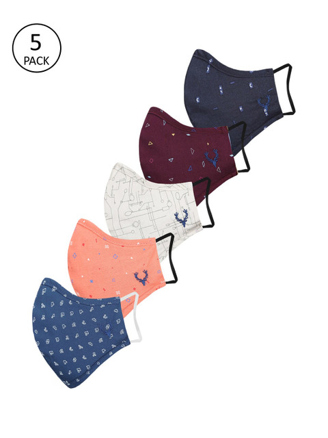 Allen Solly Junior Kids 5 Pcs 3-Ply Fabric Masks, Multi 
Allen Solly Junior Kids 5 Pcs 3-Ply Fabric Masks, Multi