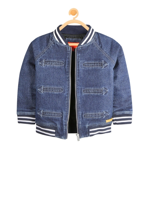 Cherry Crumble Unisex Kids Blue Solid Denim Jacket